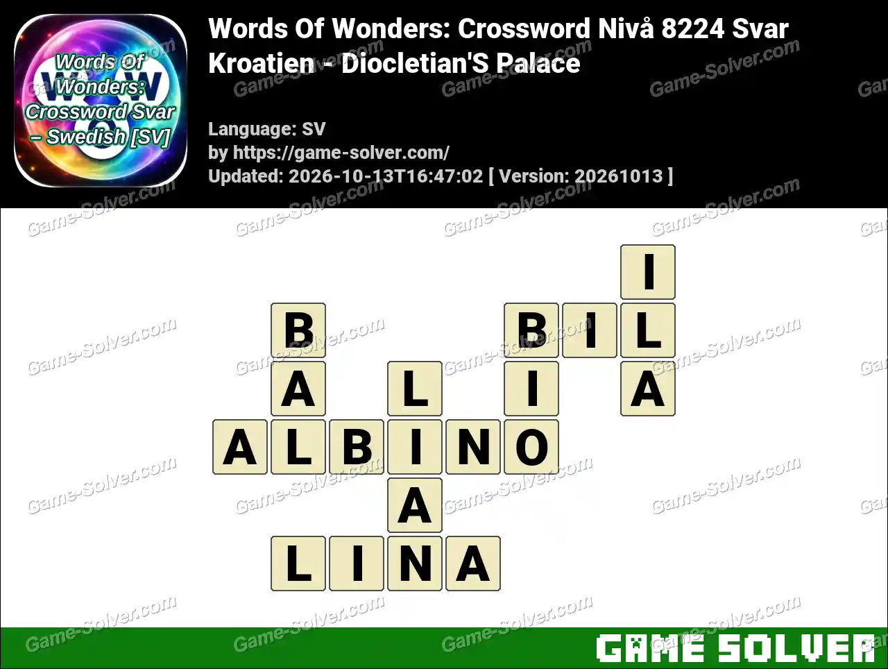 Words Of Wonders: Crossword Nivå 8224 Svar – Kroatien – Diocletian’S Palace
